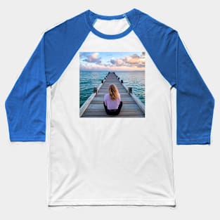 Meditating woman Baseball T-Shirt